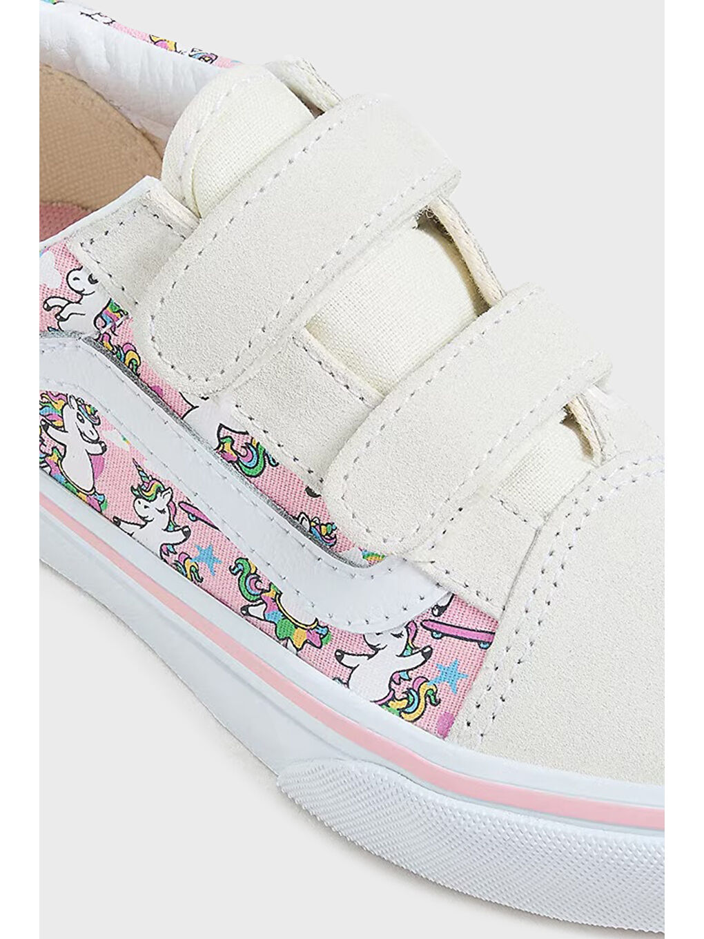 Pembe Old Skool V Süet Detaylı Desenli Cırt Cırtlı Sneaker Ayakkabı VN000CYDCY71-3