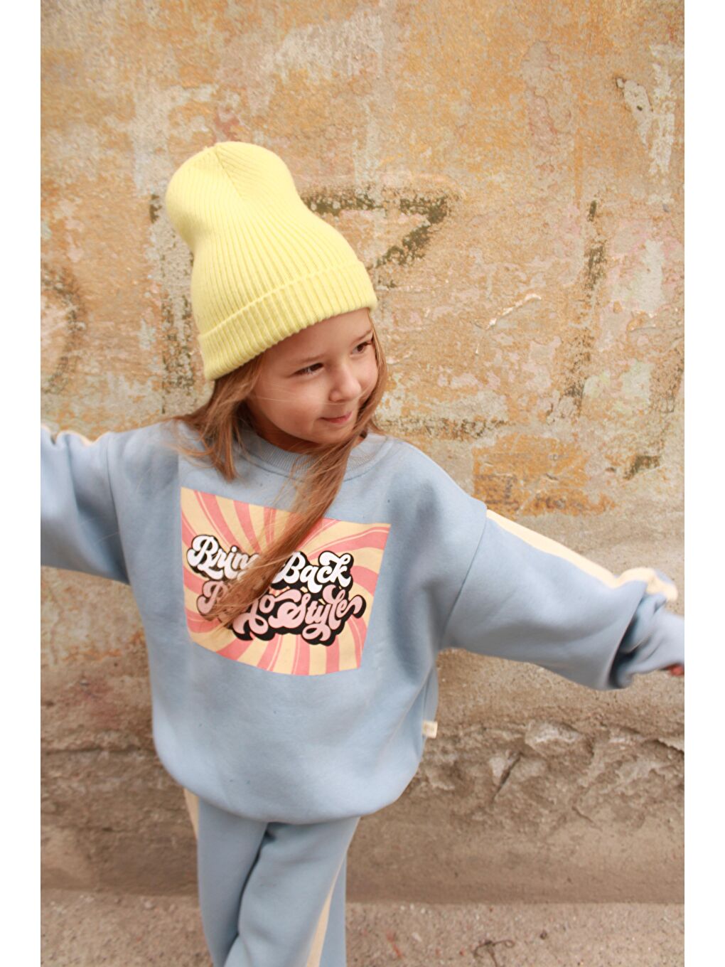 Yeşil Mavi Retro Baskılı Çocuk Alt Üst Takım-1