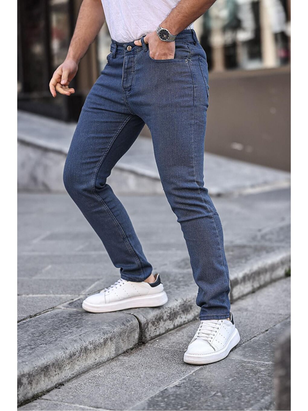 Turkuaz Slim Fit Elastanlı Erkek Jean Pantolon-1