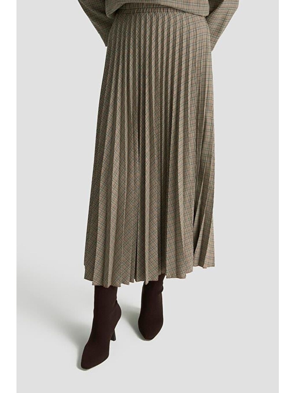 Kahverengi Kapüşonlu Desenli Takım Camel-3