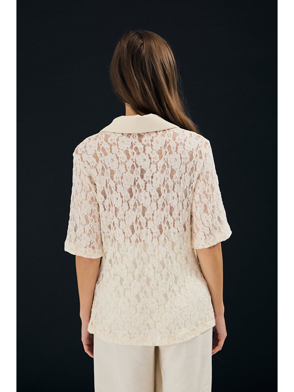 Dantel Bluz - Bej-7