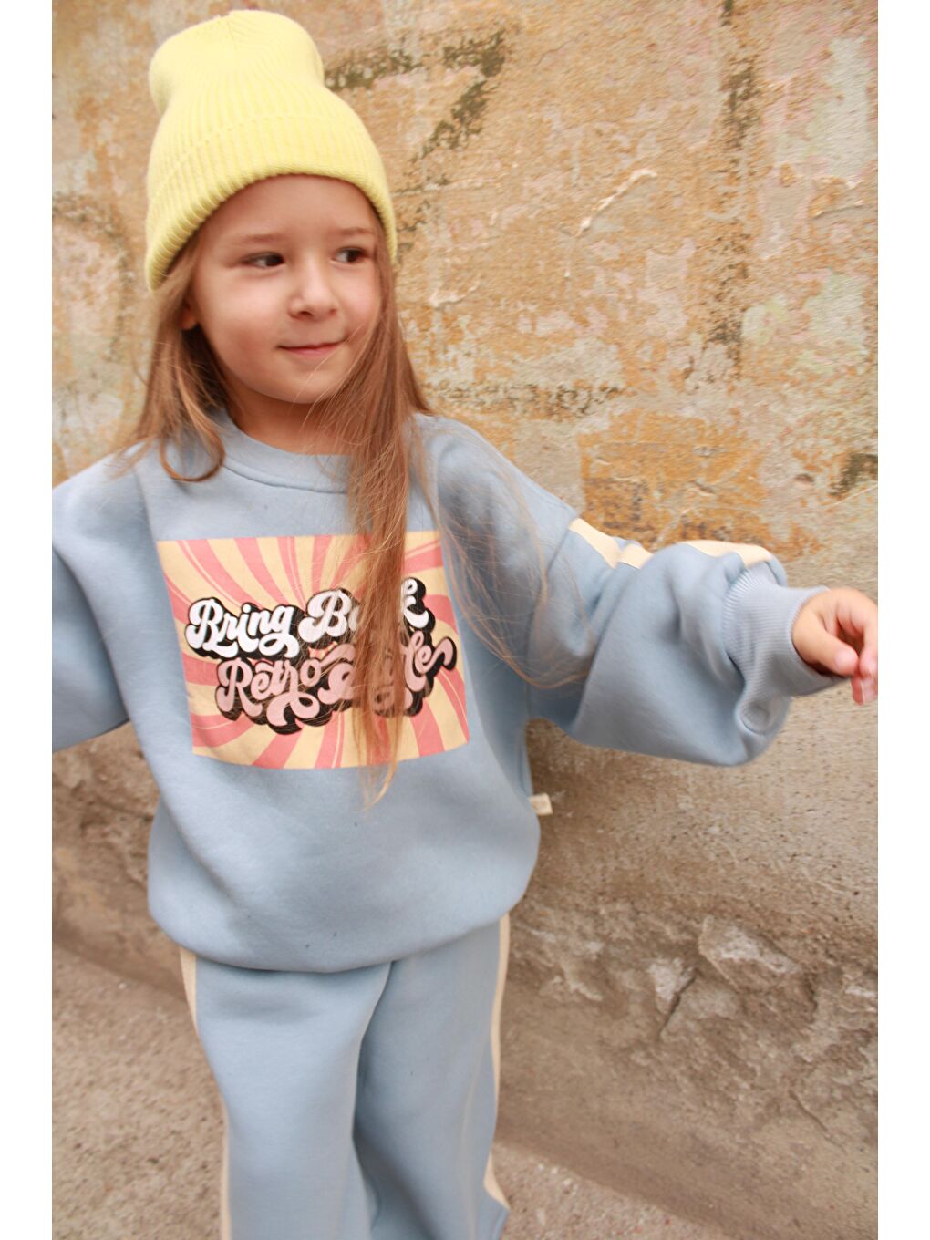 Yeşil Mavi Retro Baskılı Çocuk Alt Üst Takım-4