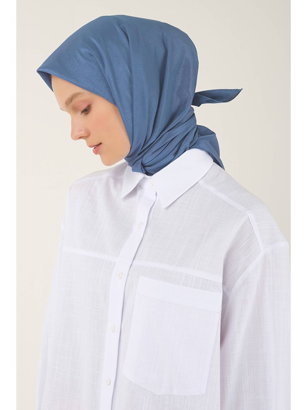 Soft Kraş Eşarp Mavi-1