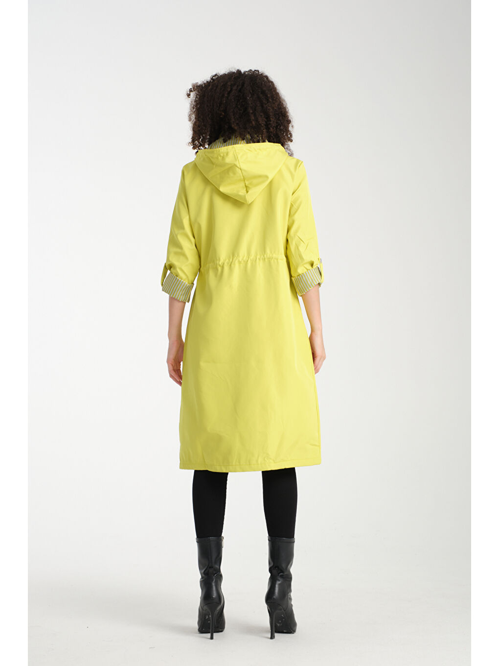 Sarı Kadın Uzun Trençkot 8154-3
