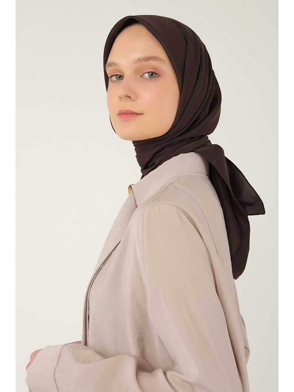 Kahverengi Soft Kraş Eşarp Acı Kahve-2