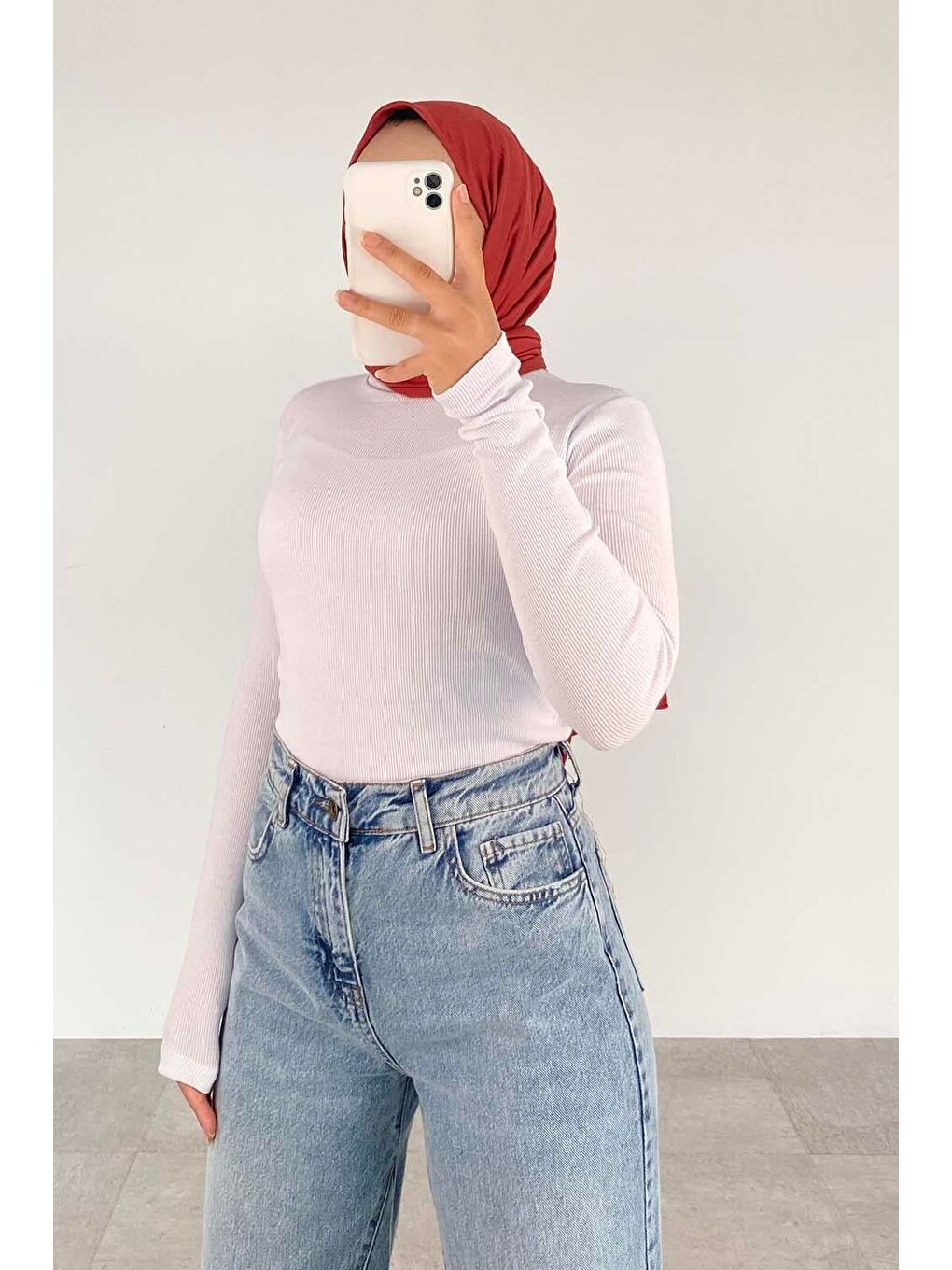 Balıkçı Yaka Fitilli Body Beyaz-1