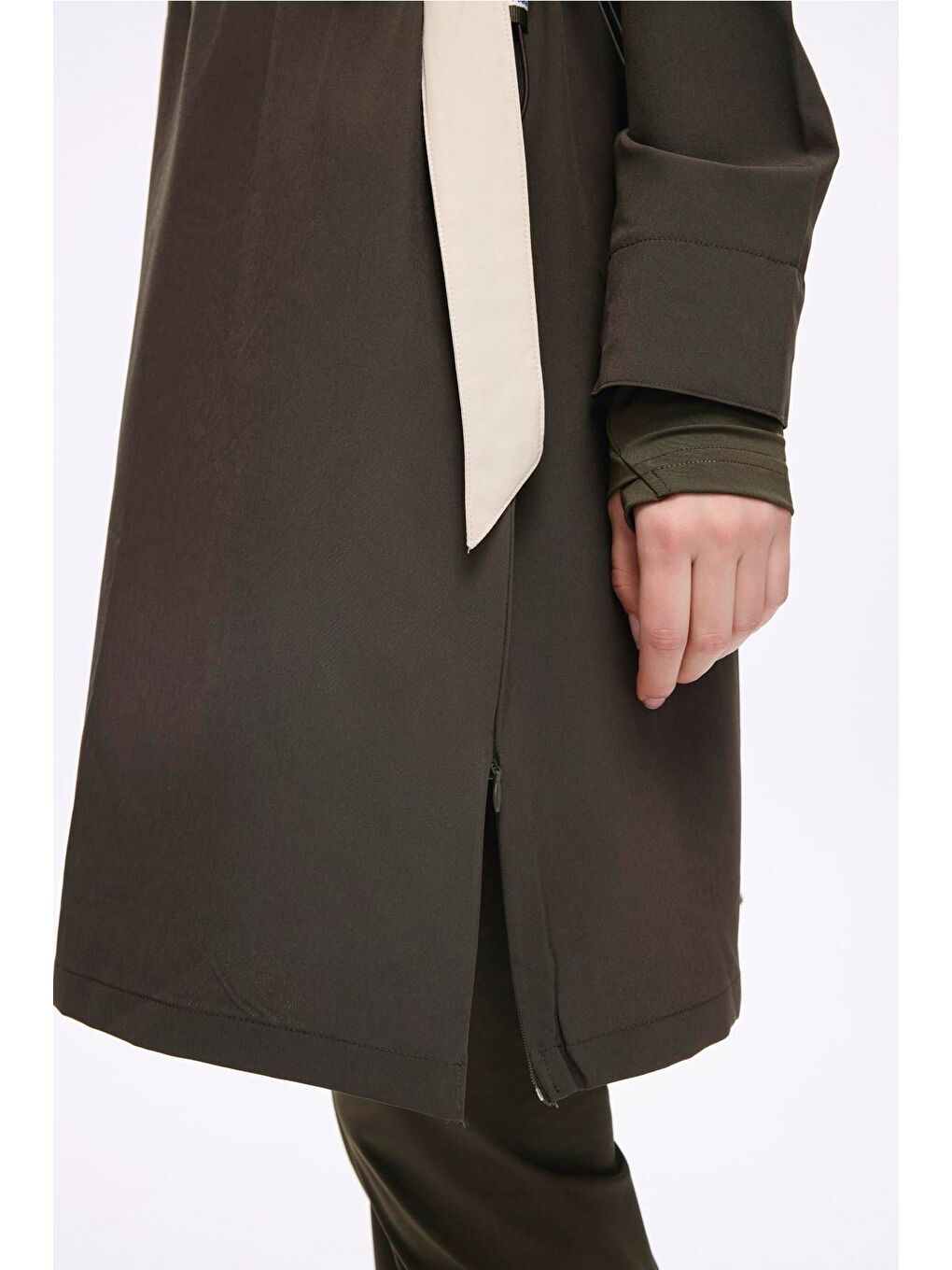 Kurdela Detaylı Haki 5 Parça Tam Tesettür Mayo Takımı 5008-5