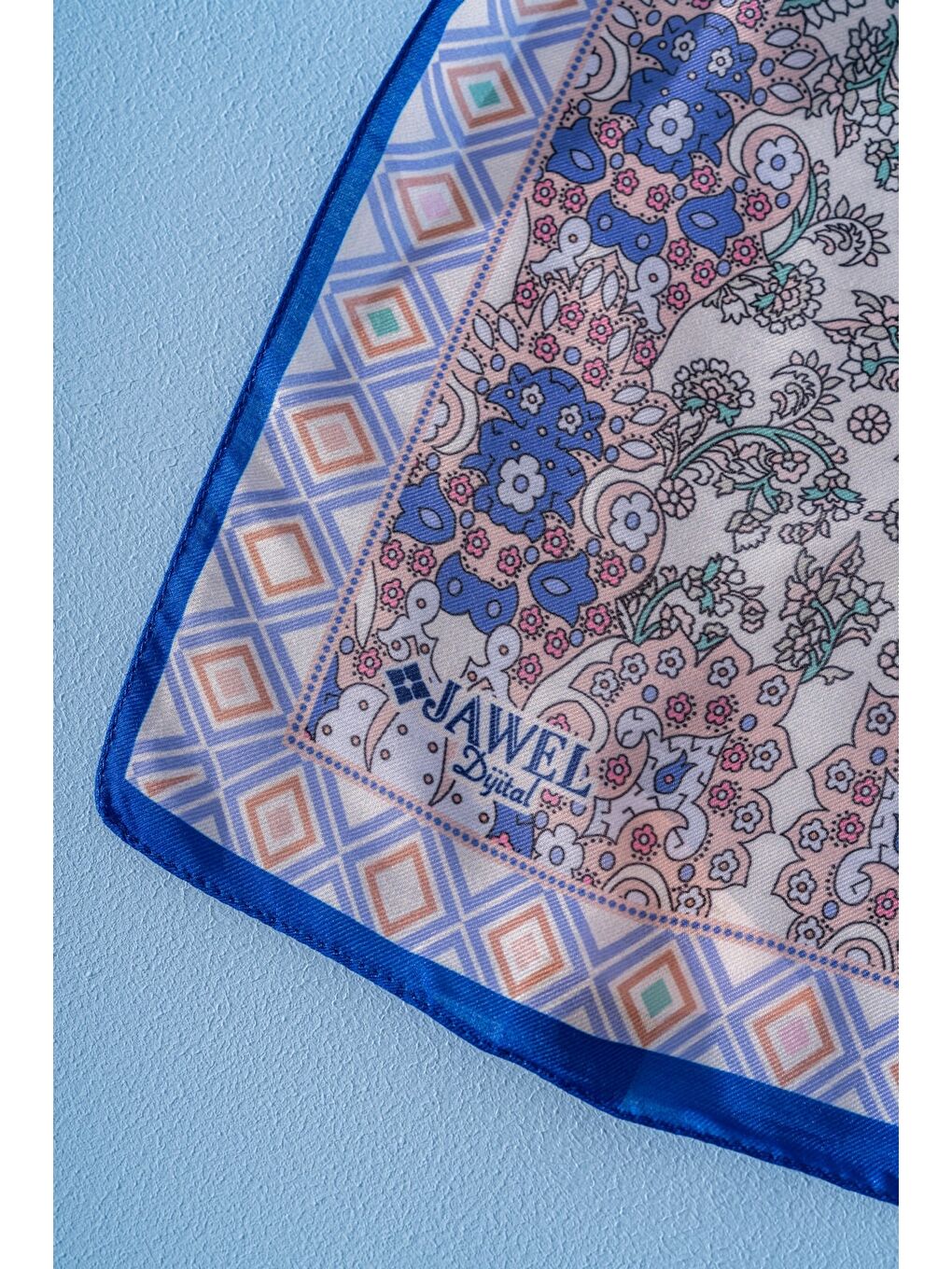 İndigo Kadın Etnik Desen Soft Alinda Şal-1