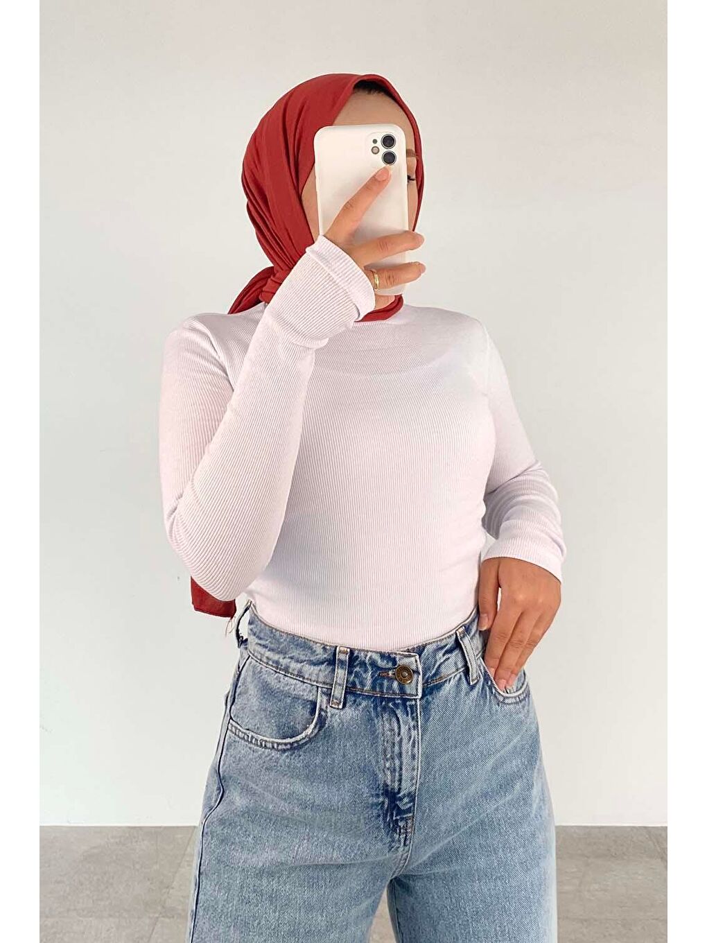 Balıkçı Yaka Fitilli Body Beyaz-2