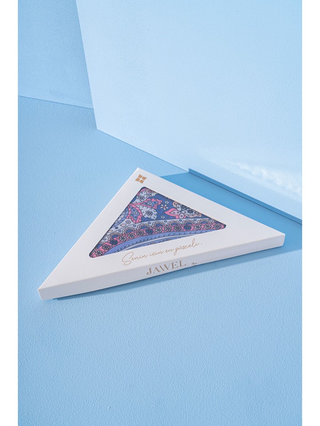 İndigo Kadın Etnik Desen Soft Alinda Şal-2