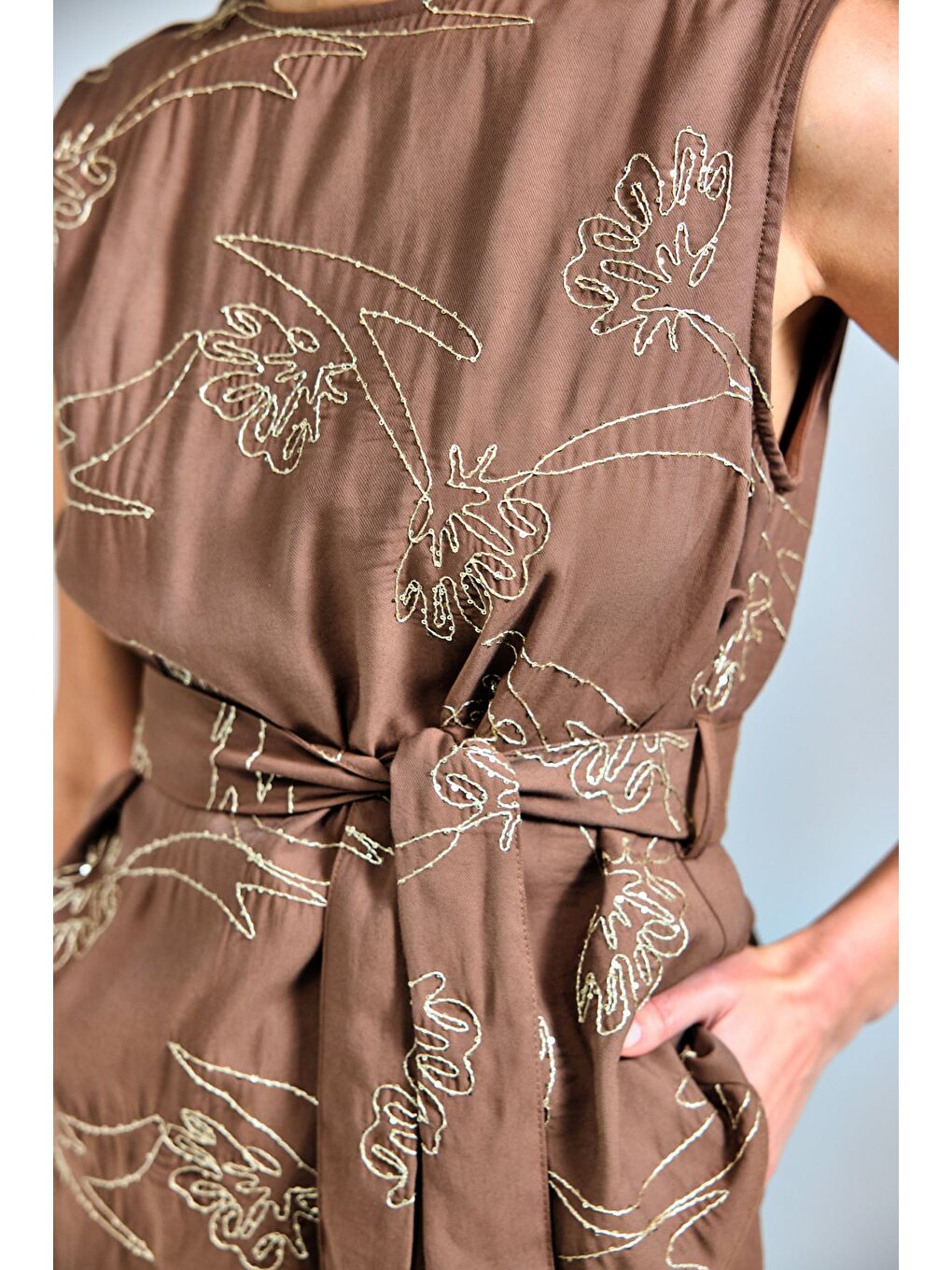 Kahverengi Dina Bluz - Kahve-6