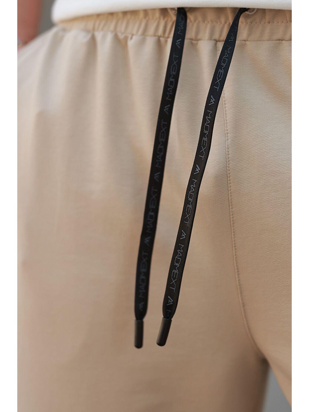 Bej Rahat Kesim Paçası Lastikli Erkek Eşofman Altı E6573-1