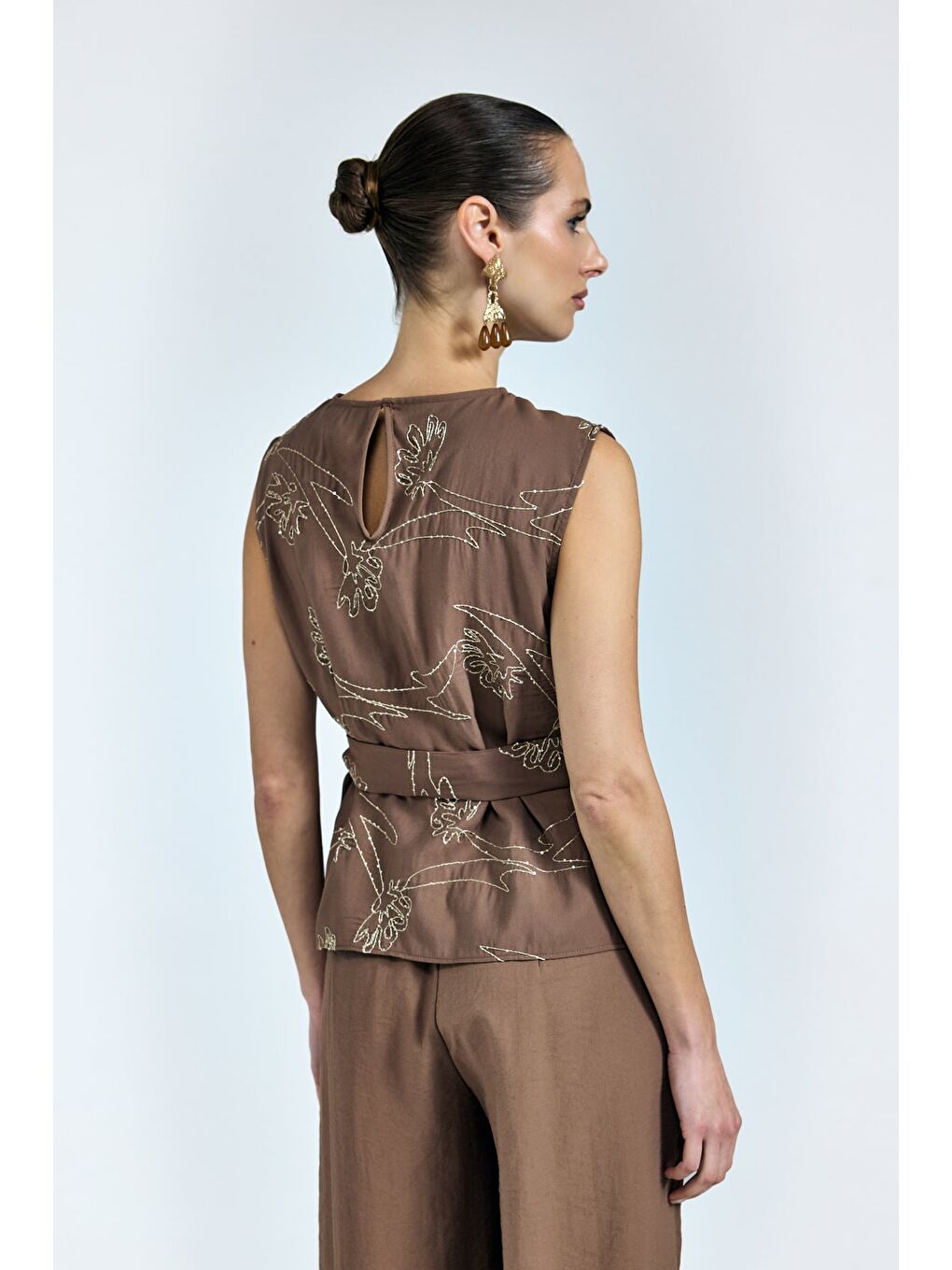 Kahverengi Dina Bluz - Kahve-7