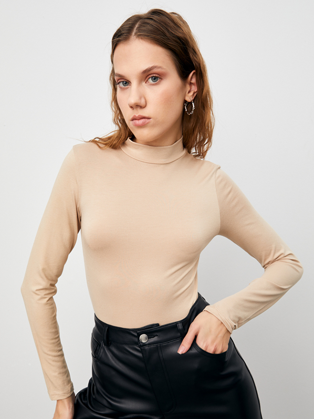 Ekru Kadın Krem Bluz-1