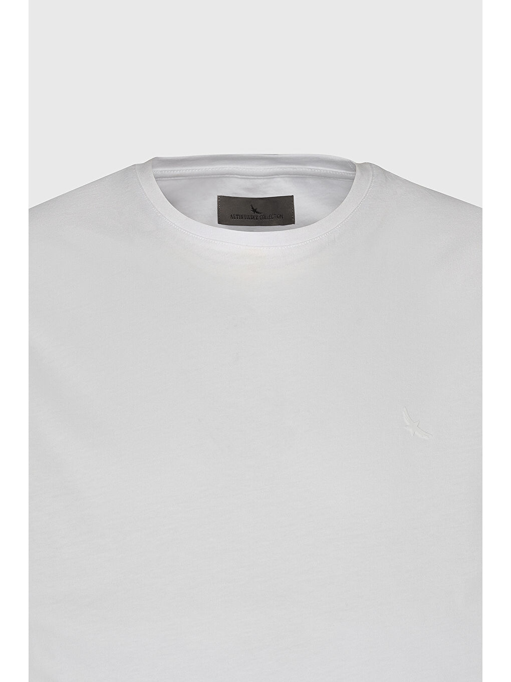 Erkek Beyaz Slim Fit Dar Kesim Bisiklet Yaka Pamuklu Tişört-6