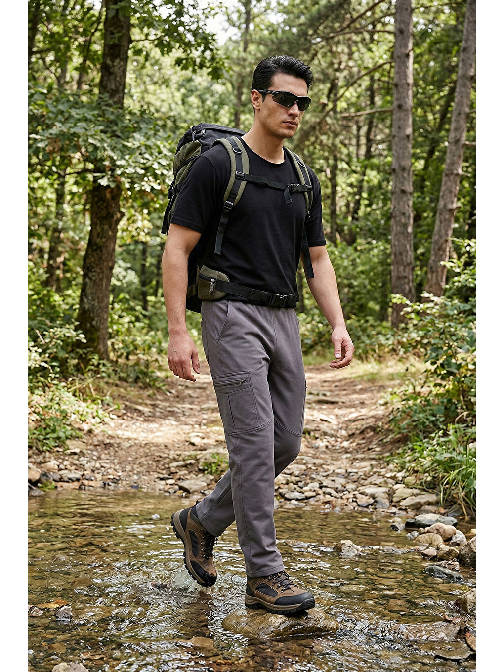 Gri Regular Fit Normal Bel Cep Detaylı Pantolon 693150