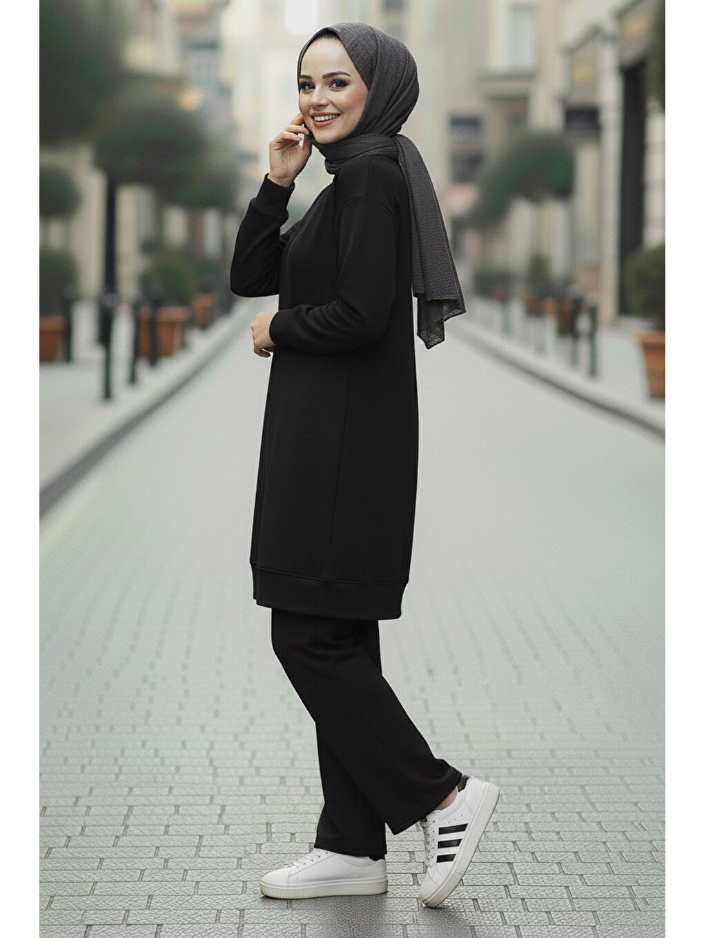 Tunik Pantolon Modal İkİli Takım Siyah - 28004-SIYAH-1
