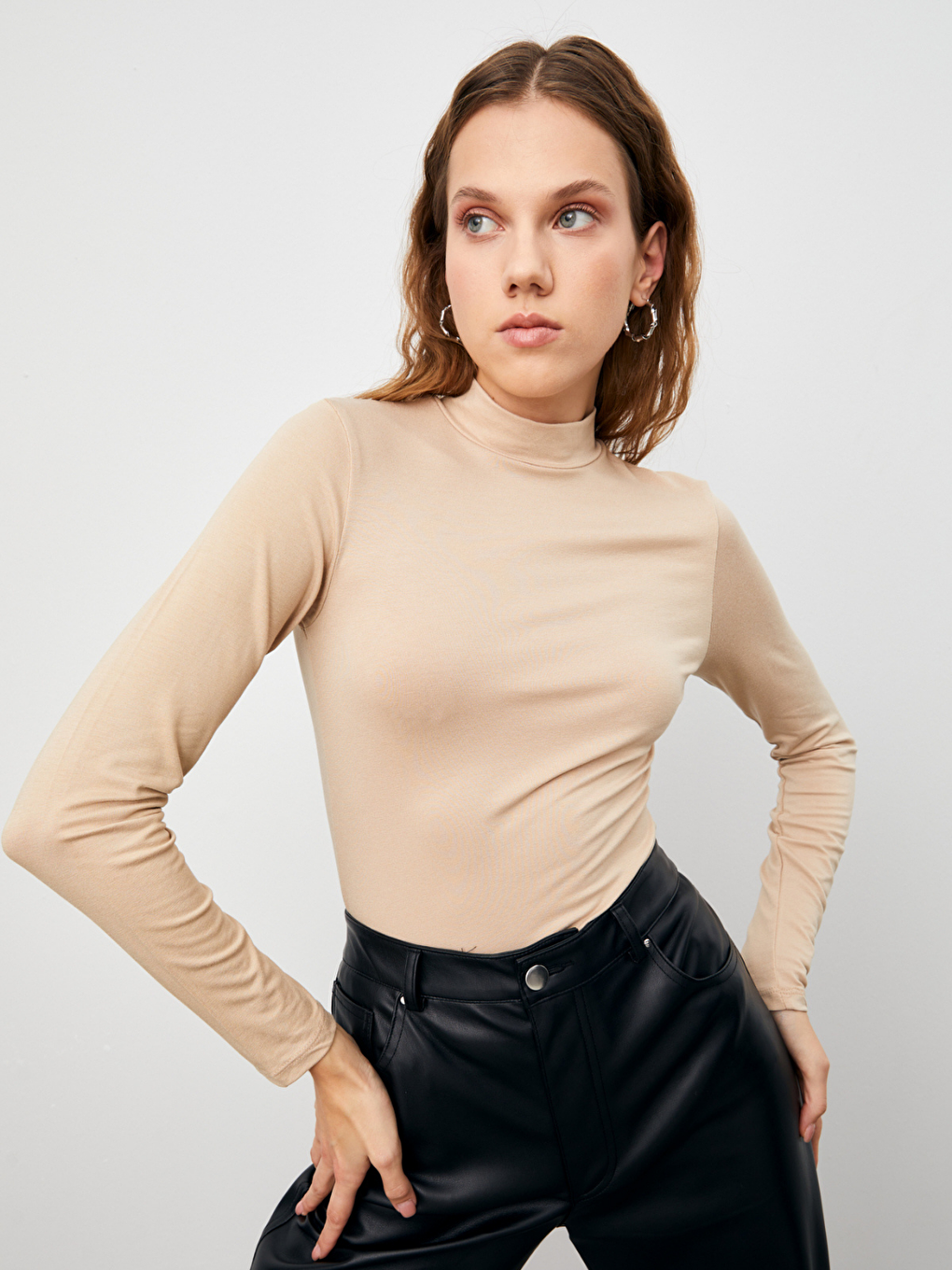 Ekru Kadın Krem Bluz-2