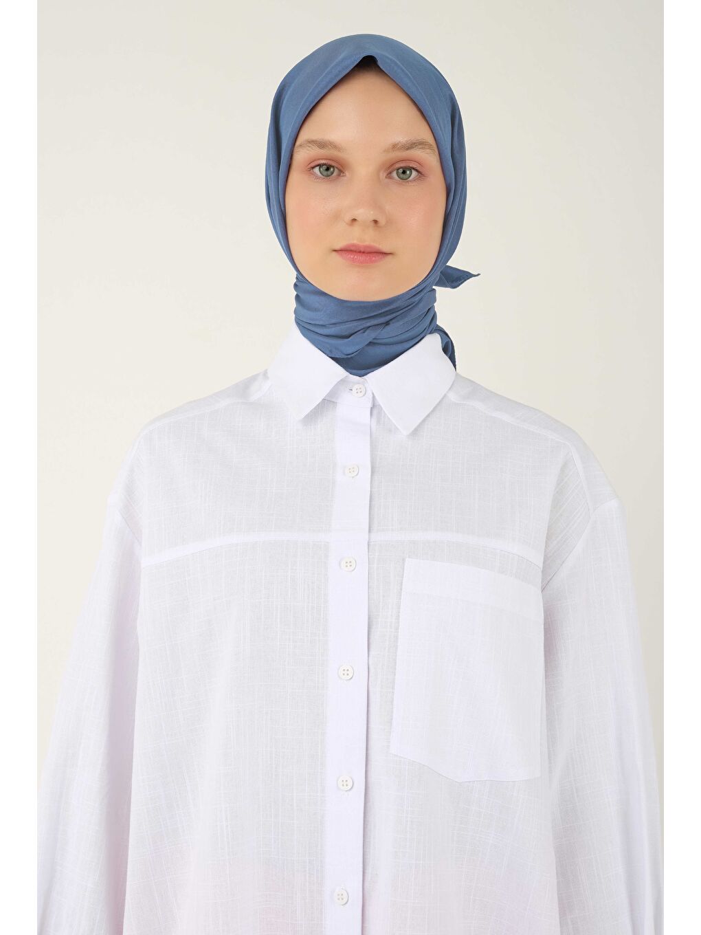 Soft Kraş Eşarp Mavi-3