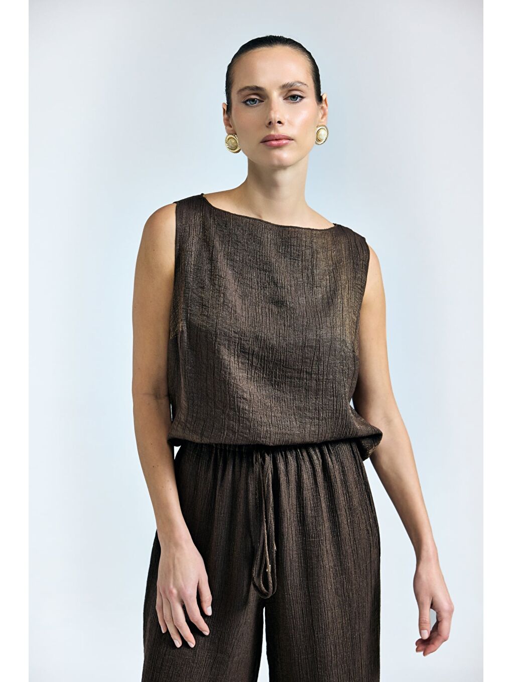 Kahverengi Glow Bluz - Kahve-2