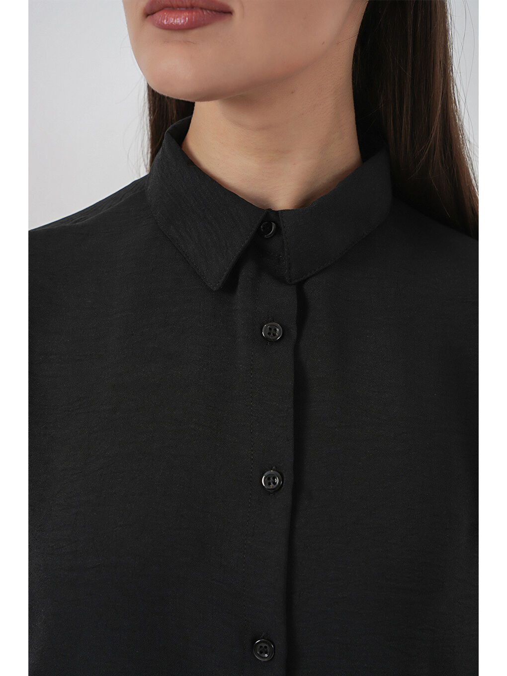 Kadın Gömlek Pantolon İkili Takım 30063 - Siyah-5