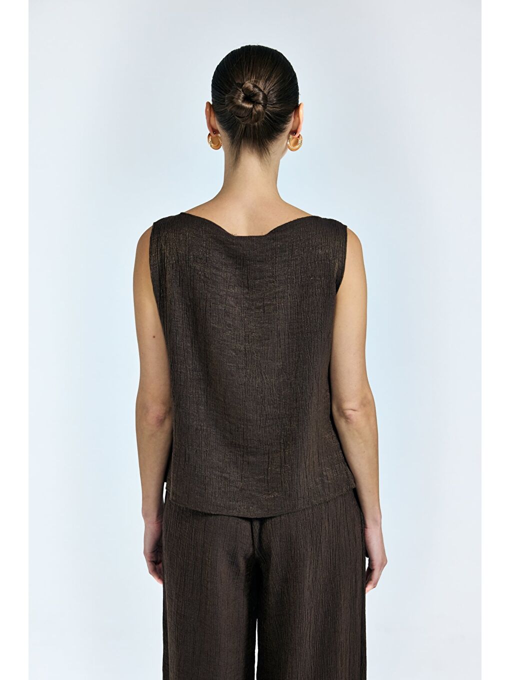 Kahverengi Glow Bluz - Kahve-6