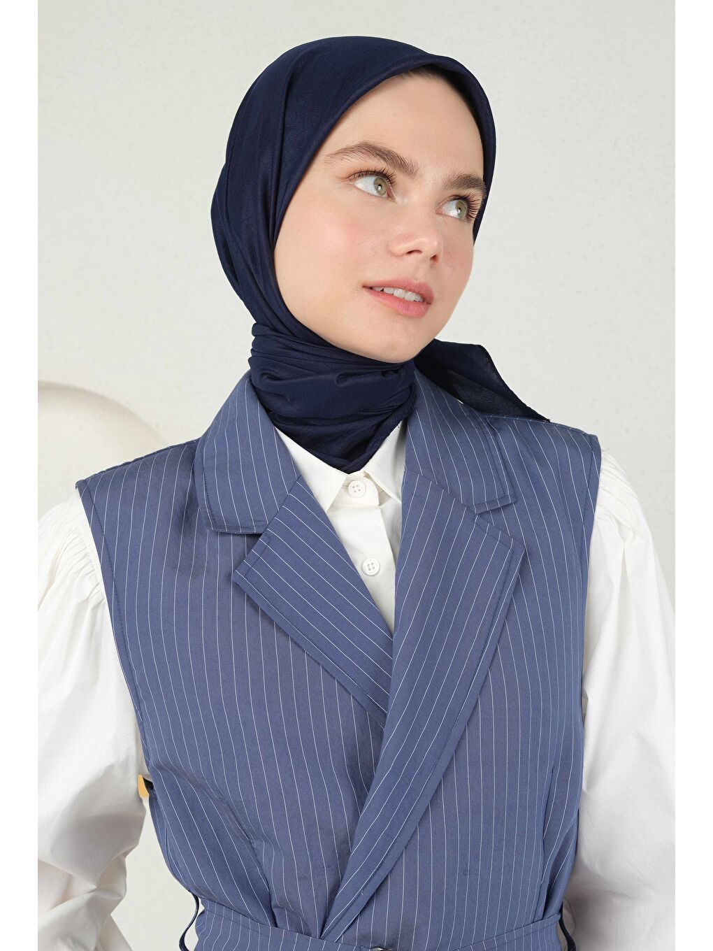 Soft Kraş Eşarp Ofis Lacivert-1