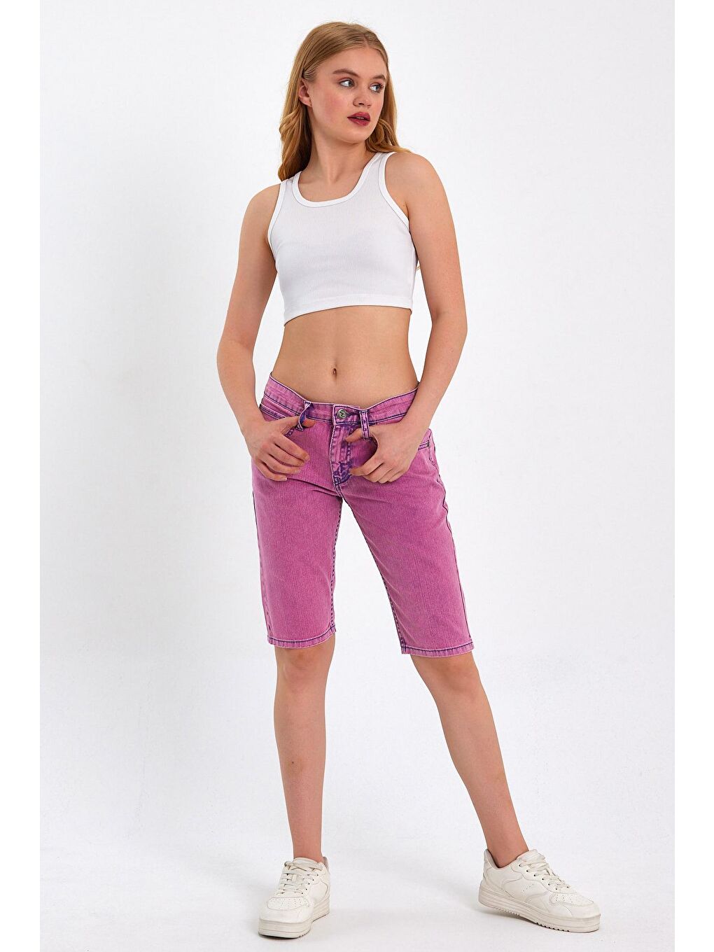 Pembe Arnold Kadın Şort-2