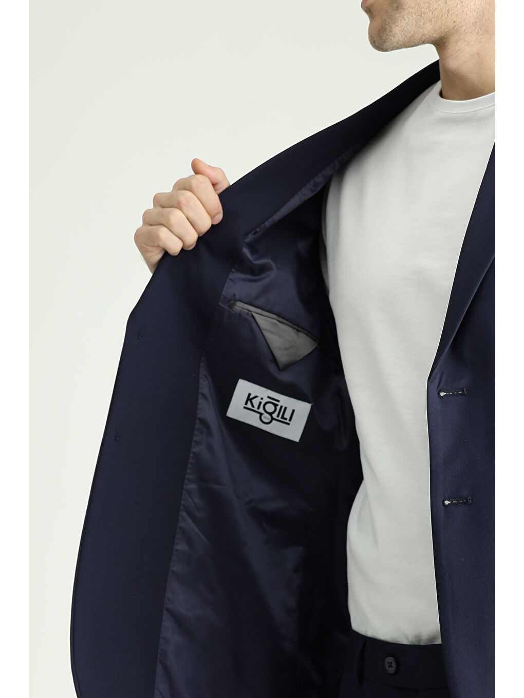 Lacivert Muscle Fit Süper Esnek Takım Elbise-5