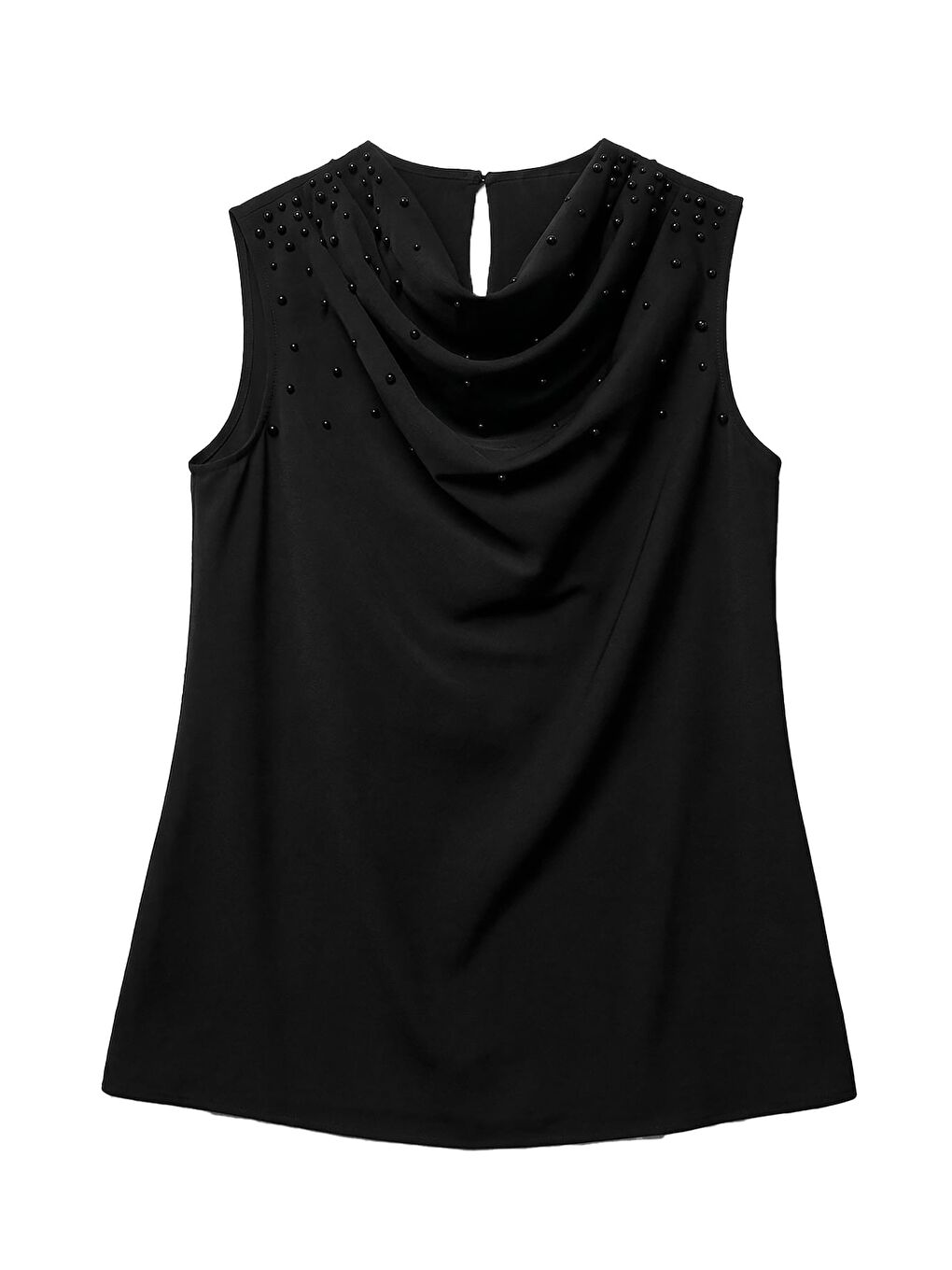 İnci Detaylı Bluz - Siyah-2