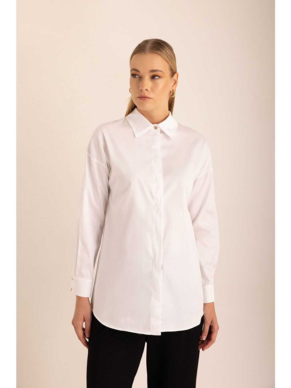 Beyaz Pamuk Gömlek-3