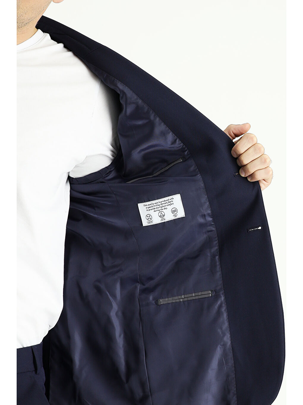 Lacivert Muscle Fit Süper Esnek Takım Elbise-6