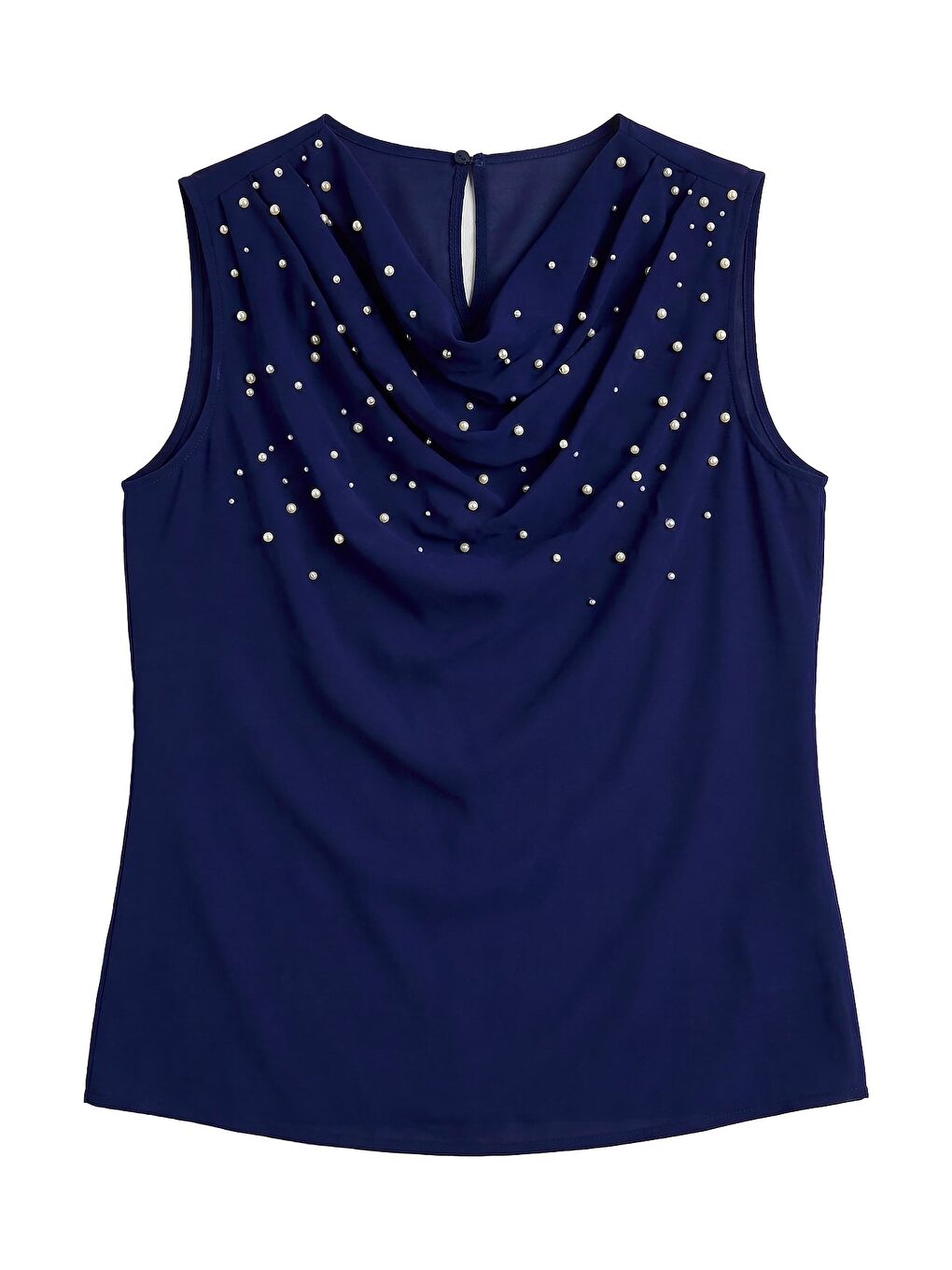 İnci Detaylı Bluz - Lacivert-2