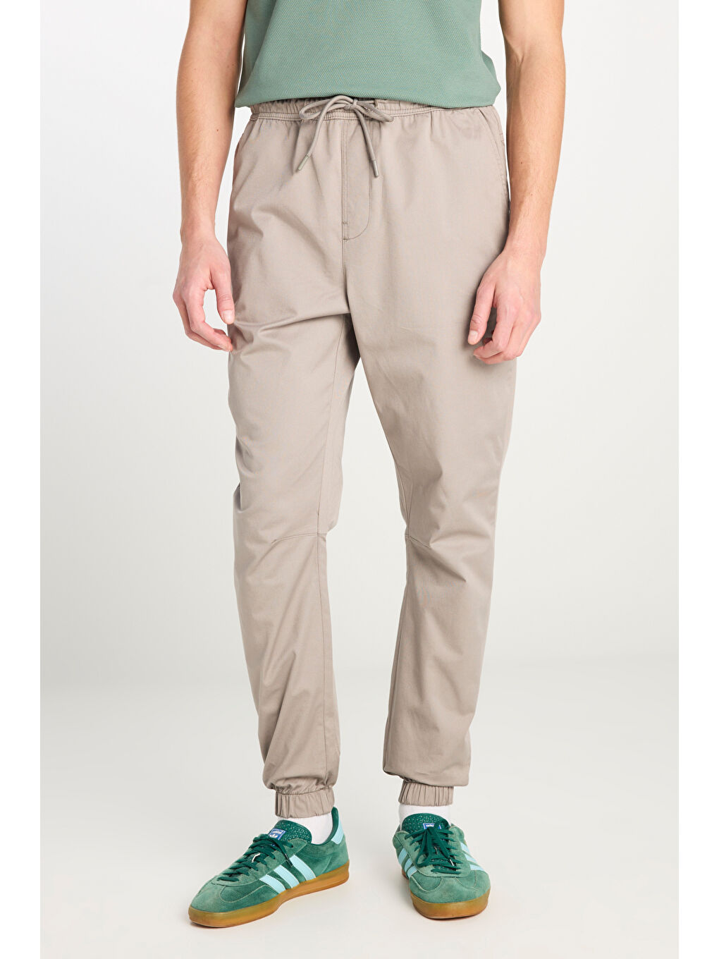 Regular Fit Normal Kesim Ribanalı Paça Pamuklu Gri Jogger Pantolon-2