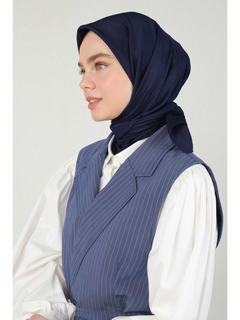 Soft Kraş Eşarp Ofis Lacivert-2