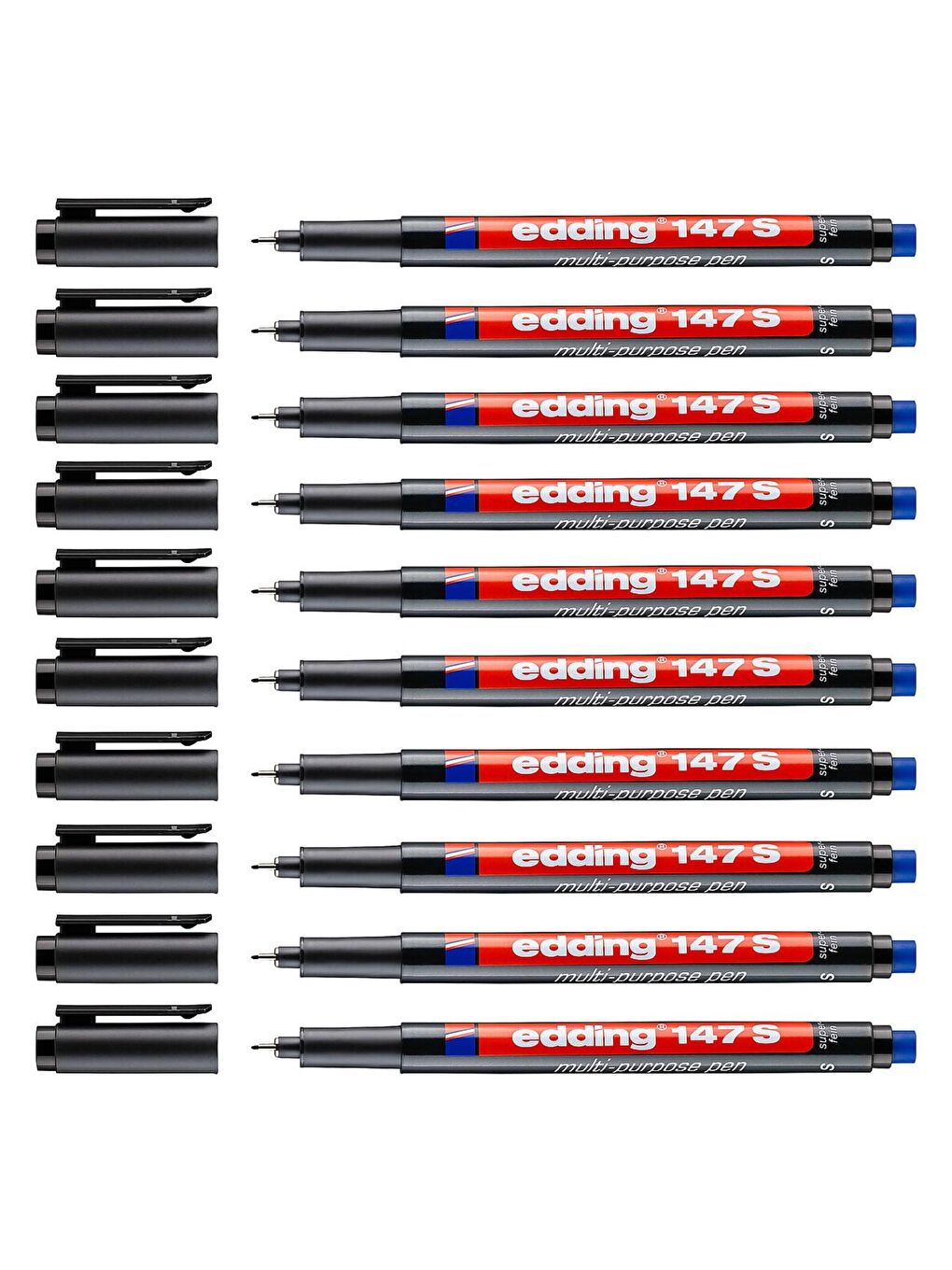 147 S Permanent Silgili Asetat Kalemi 0.3 mm Siyah 10 Adet