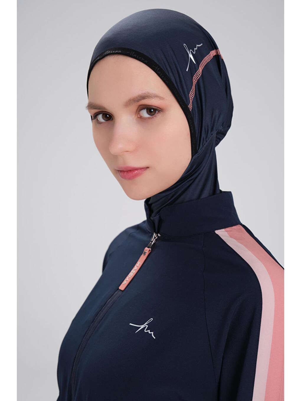 Esila H-Per Lacivert 6 Parça Jileli Tam Tesettür Mayo Takımı 3125-3