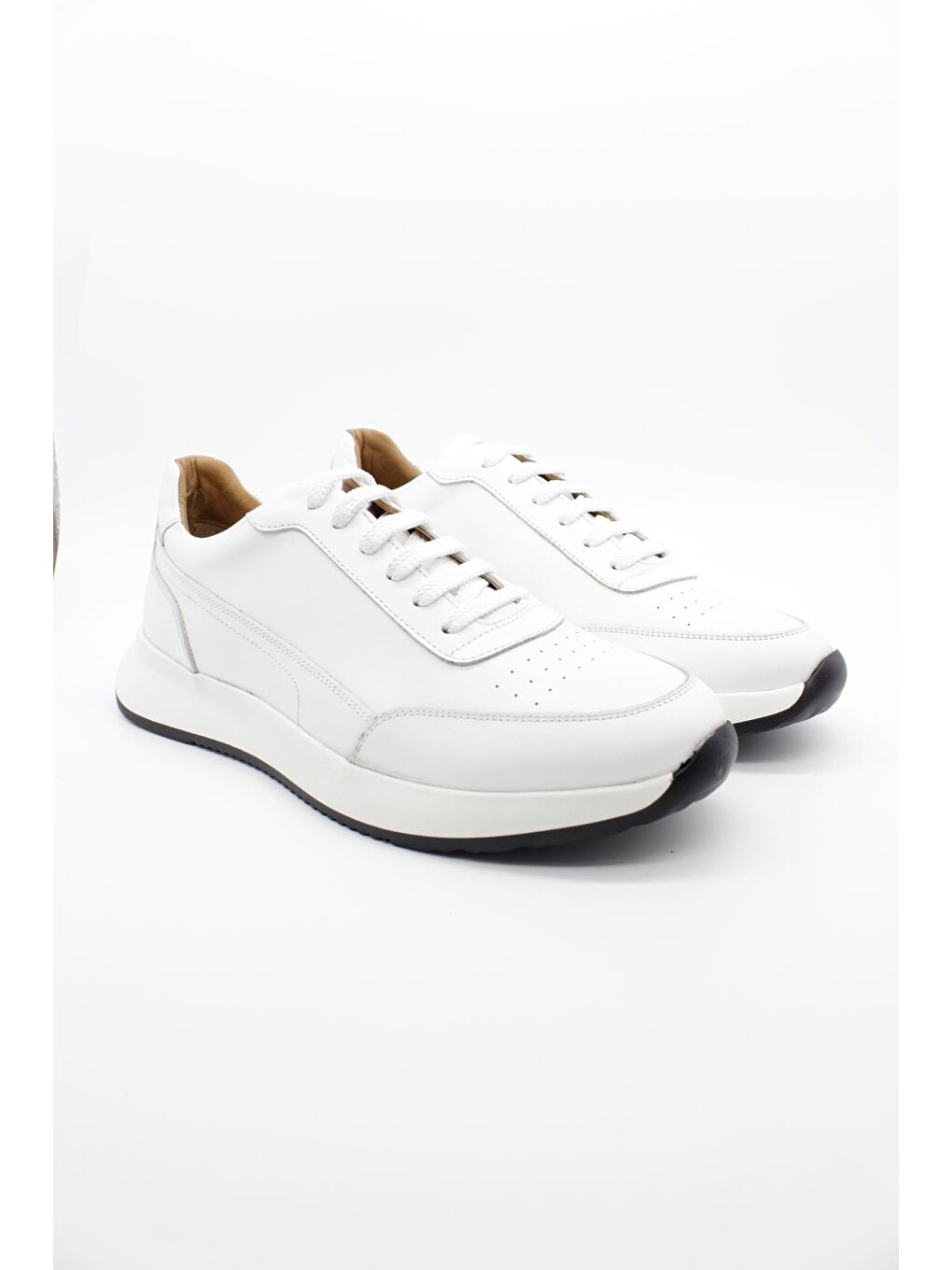 Beyaz %100 Deri Bağcıklı Casual Ayakkabı 1033250157-1