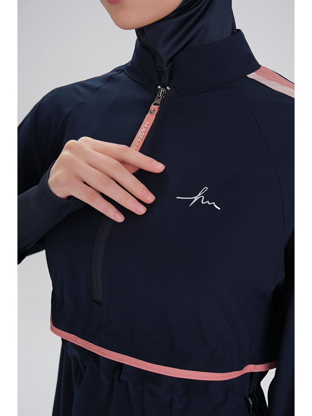 Esila H-Per Lacivert 6 Parça Jileli Tam Tesettür Mayo Takımı 3125-6