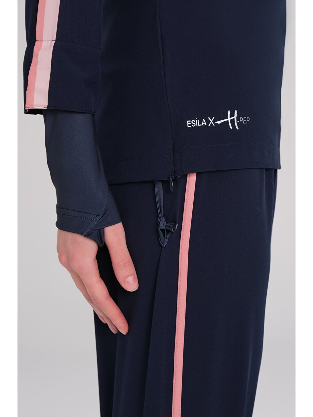 Esila H-Per Lacivert 6 Parça Jileli Tam Tesettür Mayo Takımı 3125-7