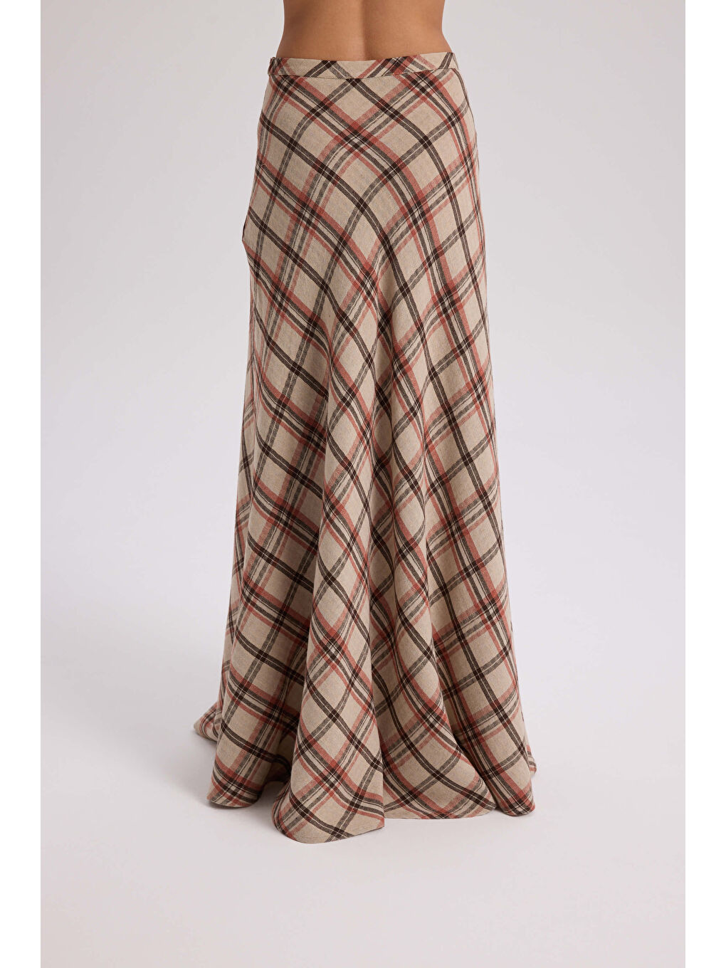 Petunya Ekoseli Turuncu Crop Etek Takım-4