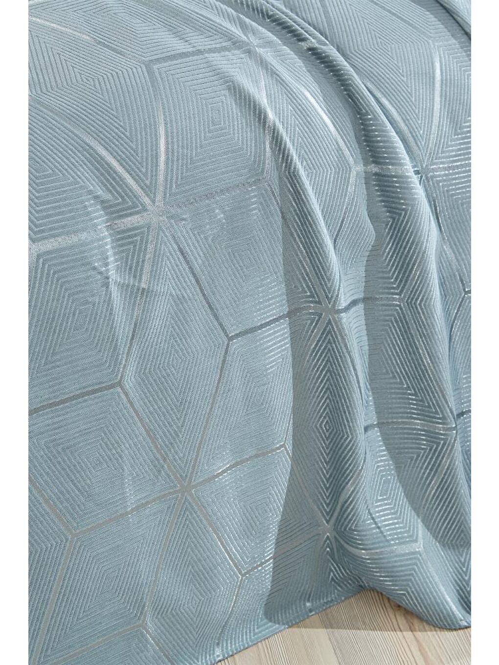 Verona 3 Parça Çift Kişilik Yatak Örtüsü Yeşil-5