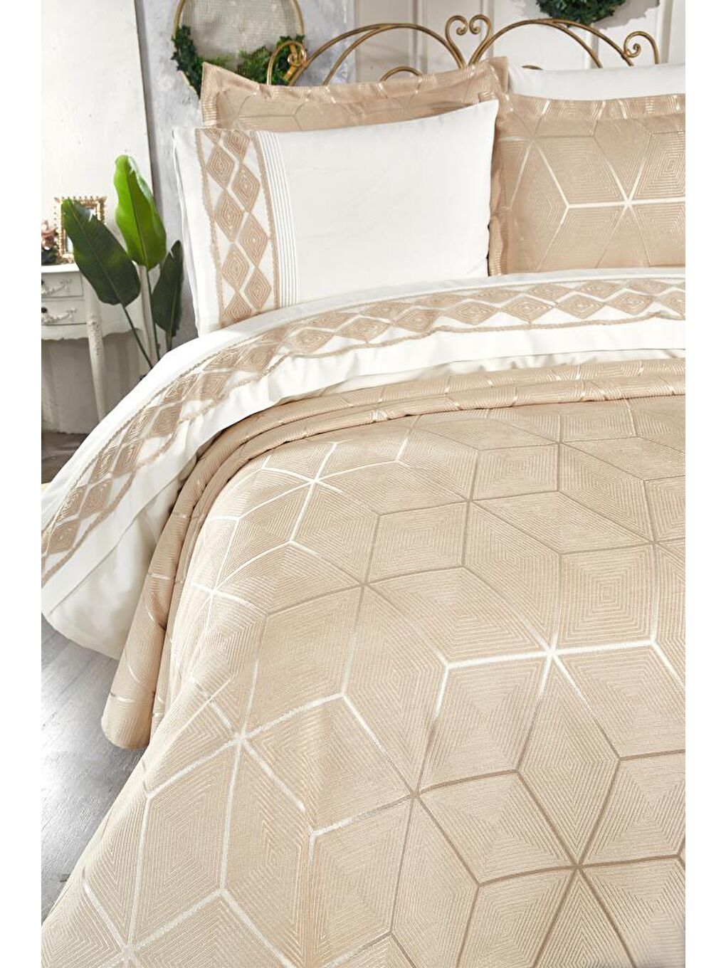 Verona 7 Parça Gelin Seti Bej-3