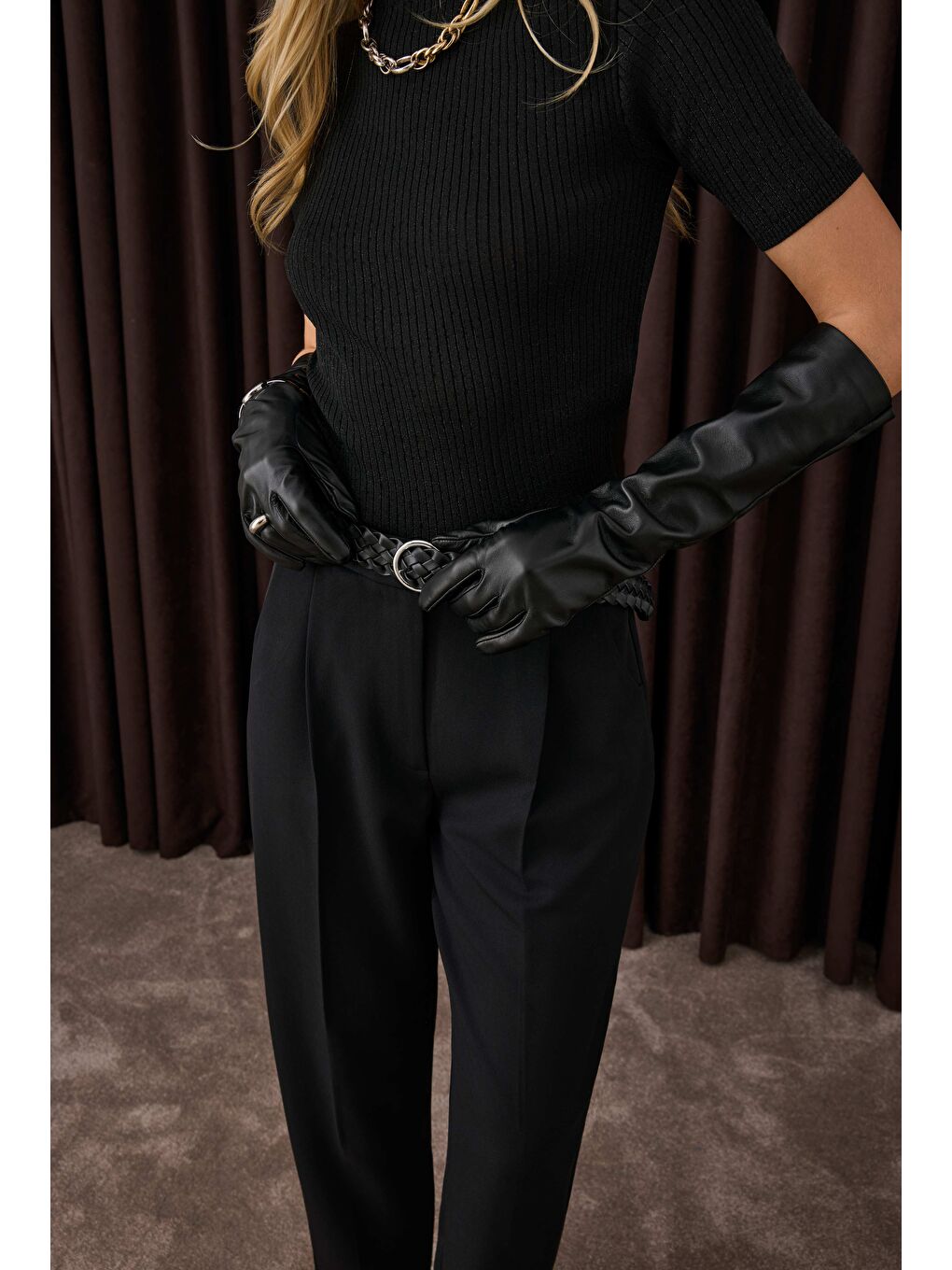 Havuç Kesim Pantolon Siyah-2