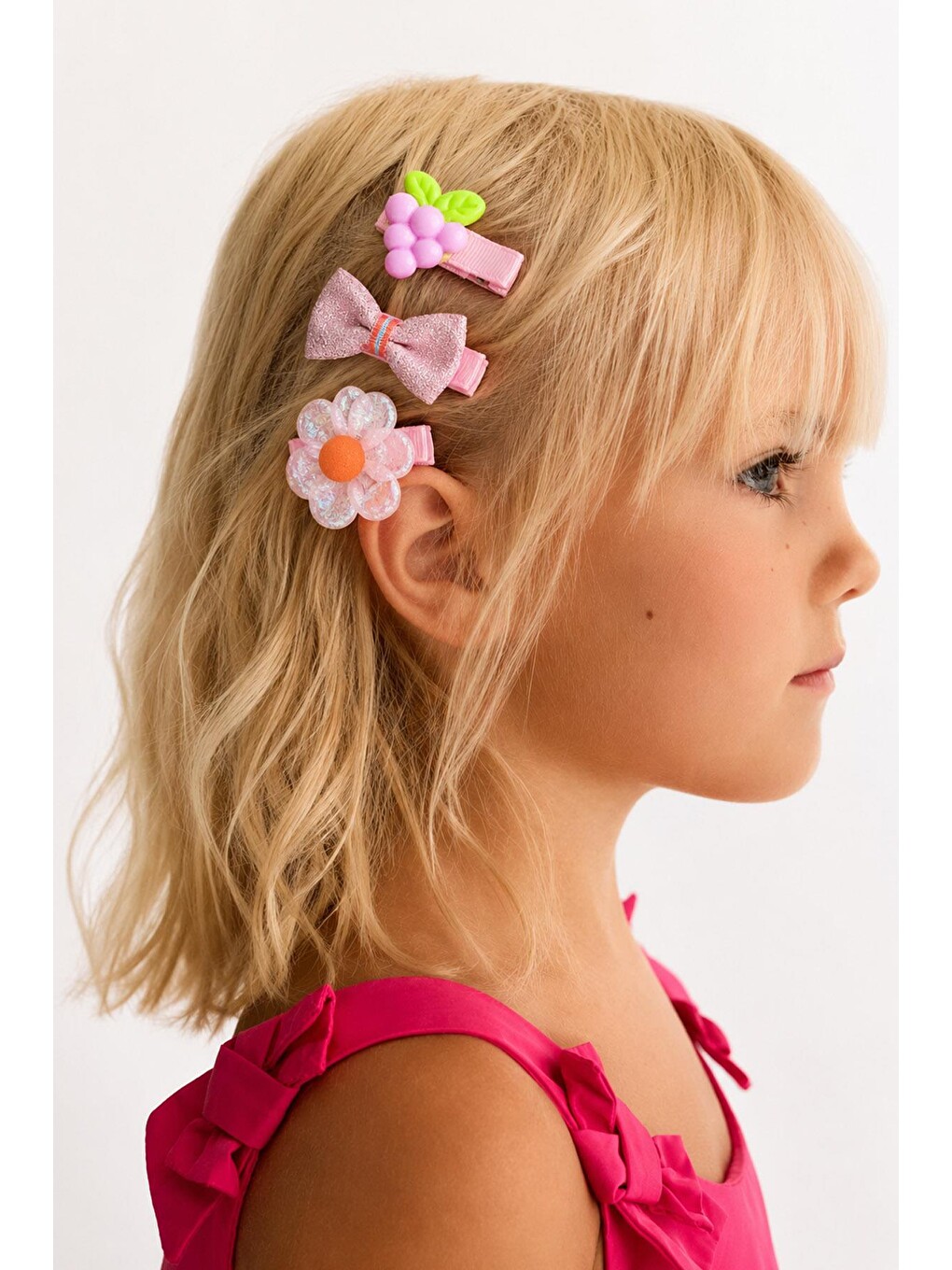 Pembe 5 adet Summer Elements Bebek Pens Toka Seti-1