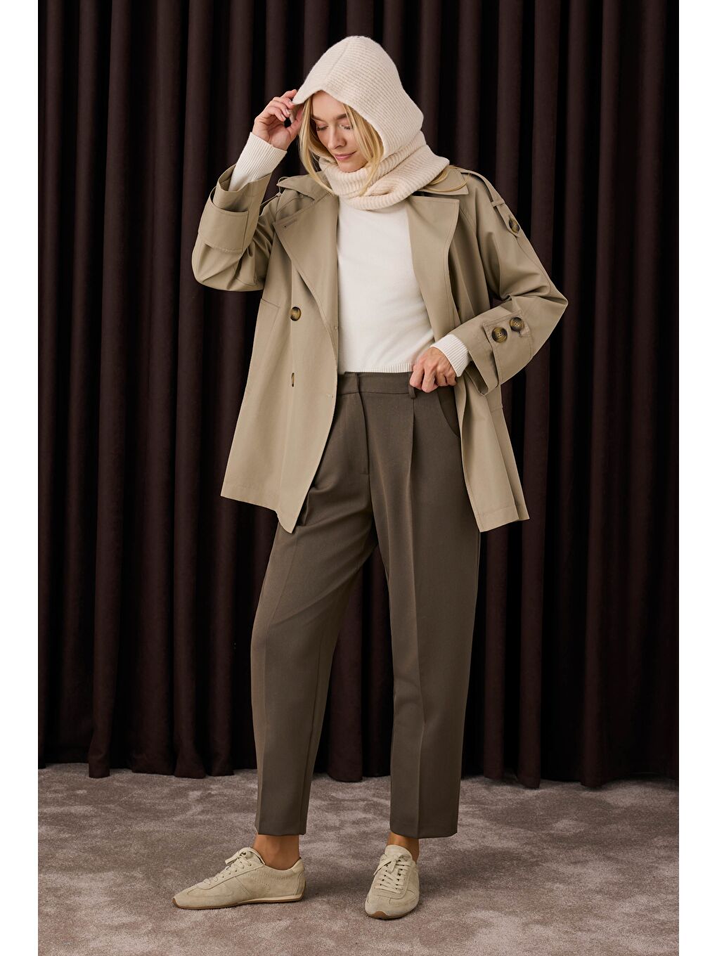 Antrasit Havuç Kesim Pantolon Trüf-1