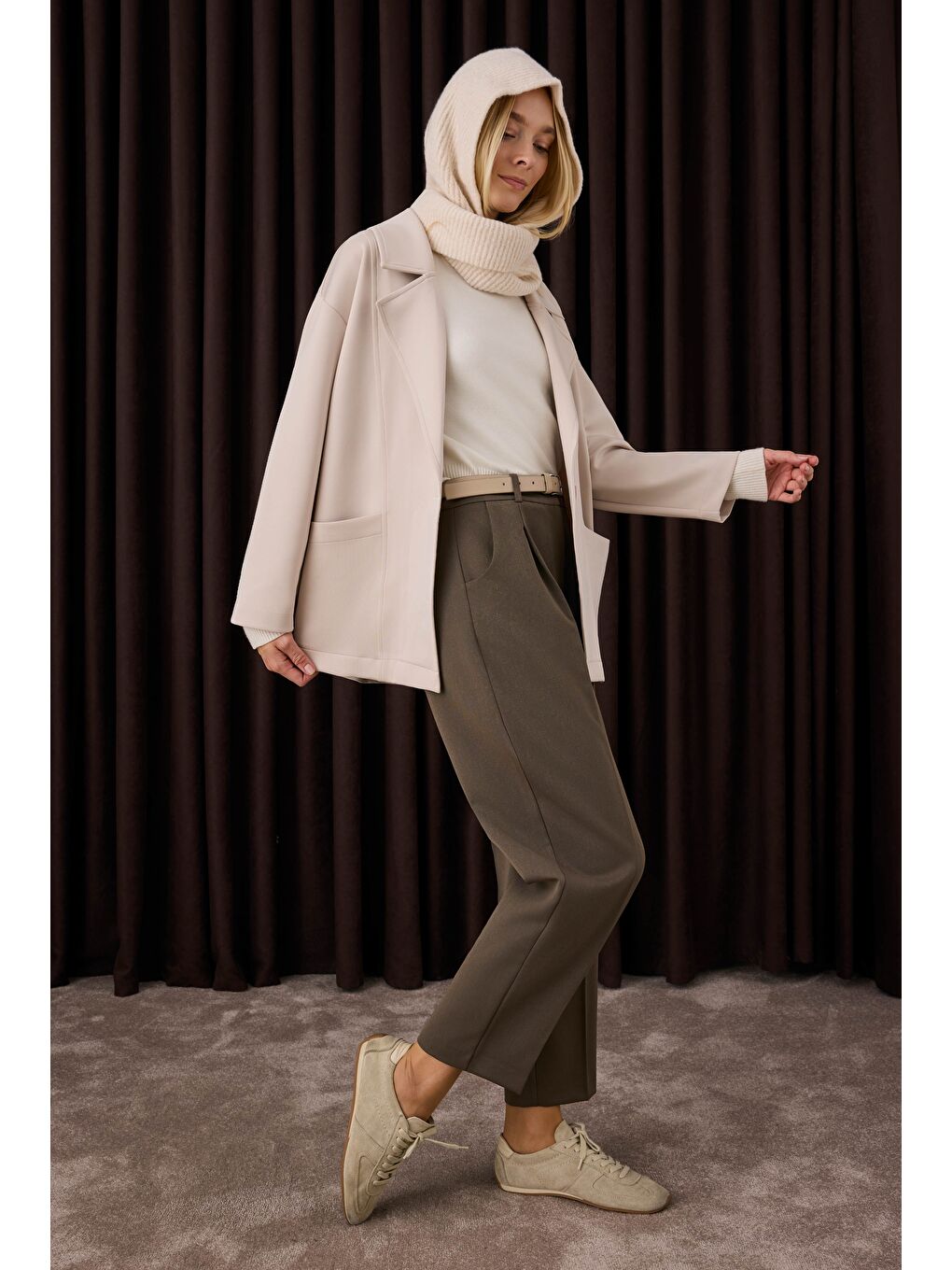 Antrasit Havuç Kesim Pantolon Trüf-3