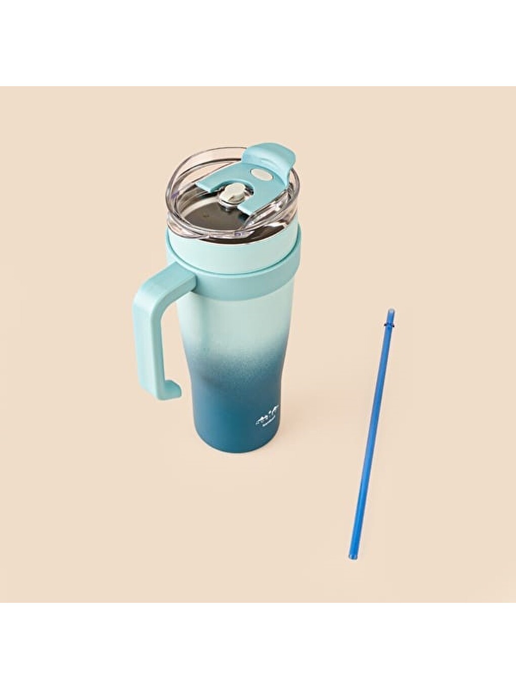Karışık Horizon Pipetli Termos Bardak - Lacivert - 1 Lt-4