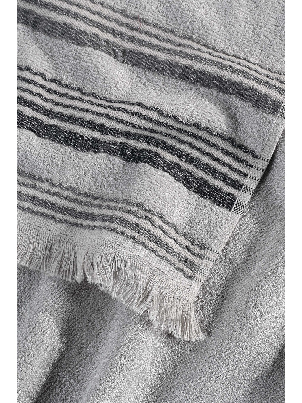 Gri New Derin Bambu Banyo Havlusu 80x150 Cm Pumice Stone-1