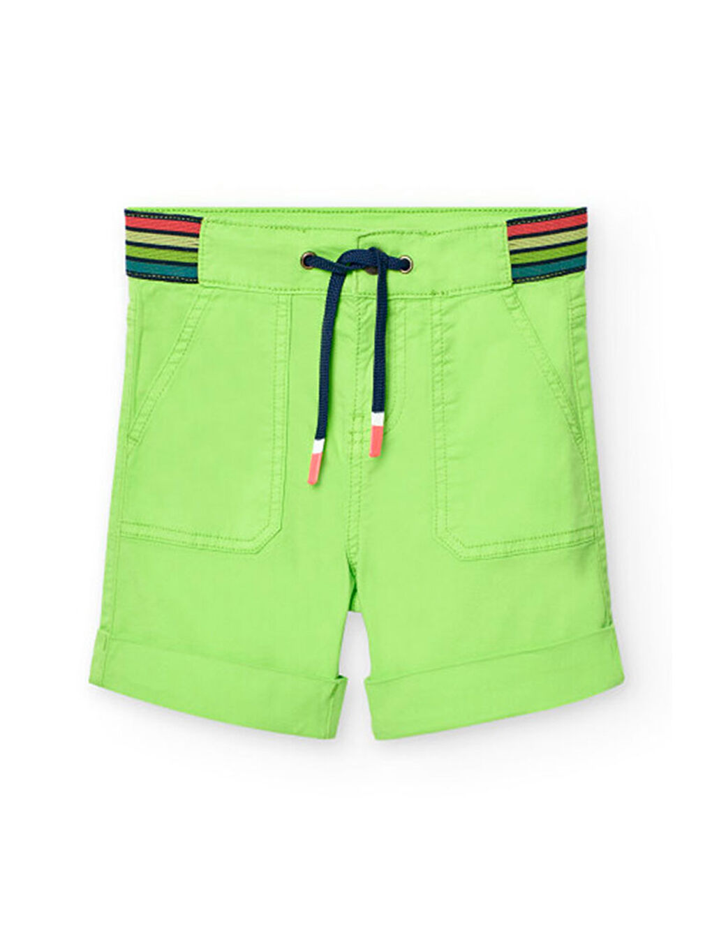 Yeşil Kare Cepli Erkek Çocuk Şort